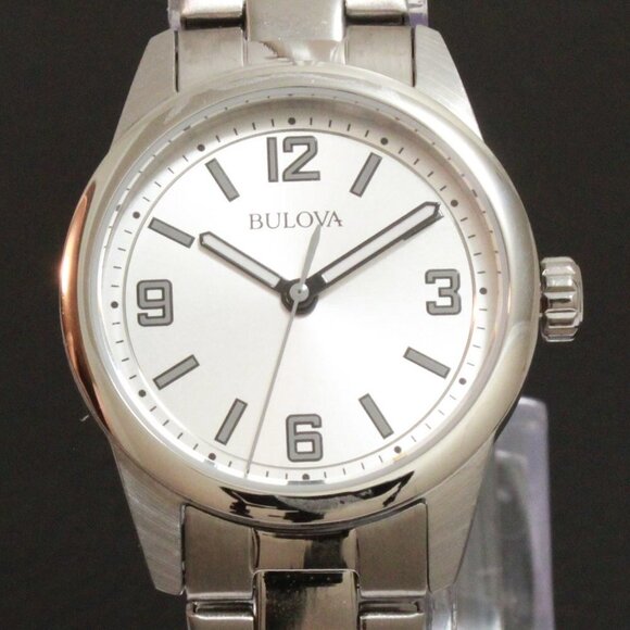 Bulova Casual Ladies Watch Silver Dial Arabic Numerals Stainless Bracelet 28mm - Picture 9 of 11